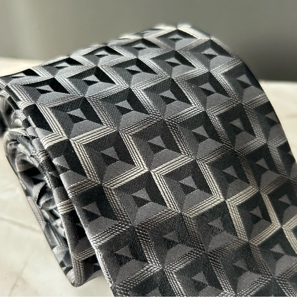 Arrow Black and Gray Geometric 58” Tie